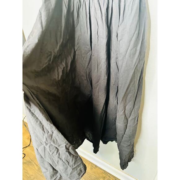 THE GREAT Black 100% Cotton Cachet Midi Lace Detail Button Midi Dress Size 2 - Picture 9 of 16